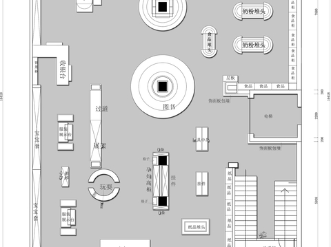  母婴店CAD平面图 
