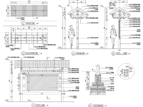  宣传栏 文化墙节点大样图 