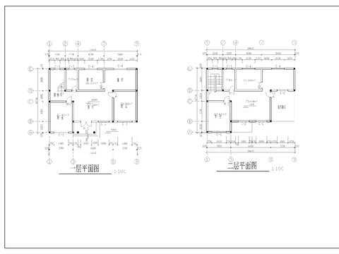  兩層別墅CAD施工圖 