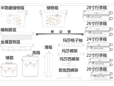  衣柜装饰配件cad图库 