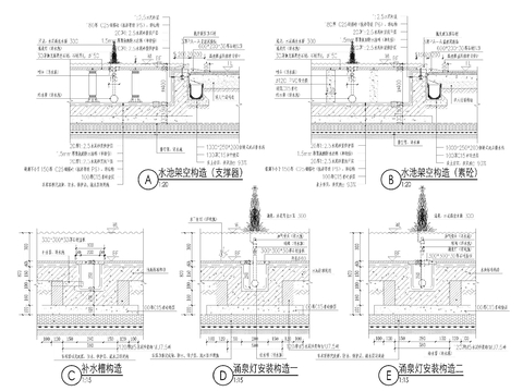  水景做法CAD大样 