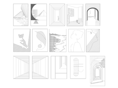  网红装饰画图库CAD图纸 