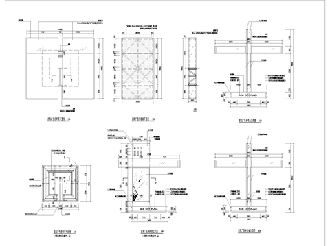  遮阳广告牌cad节点大样图 