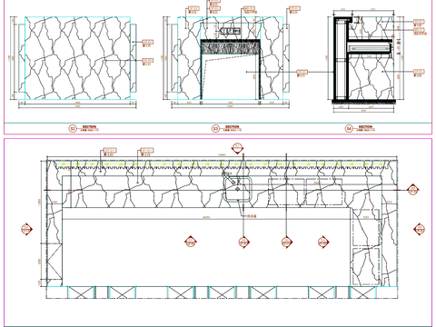  前台 服务台 柜台cad立面图 