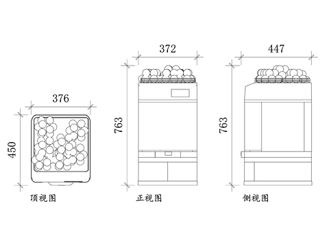  橙汁机cad立面图 