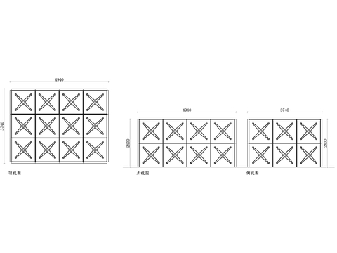  玻璃钢水箱cad立面图 