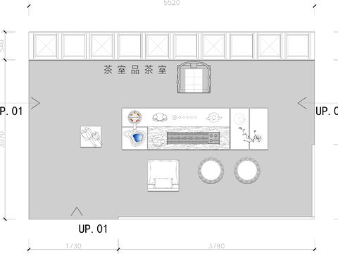 茶室 品茶室CAD平面图 