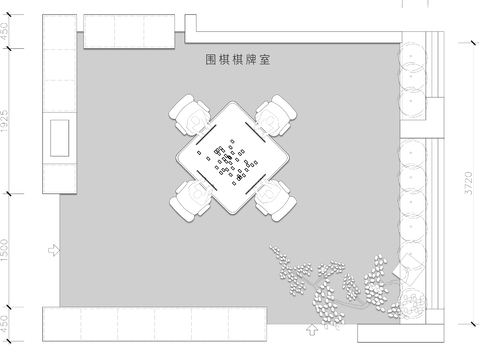  麻將 棋牌室CAD平面圖 