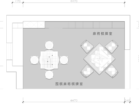  圍棋 棋牌室CAD平面圖 