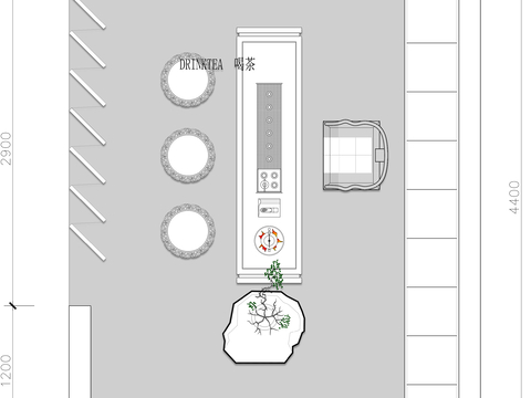  茶室 品茶室CAD平面图 