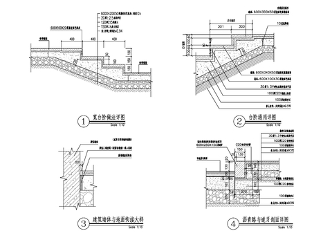  道路铺装cad节点大样图 