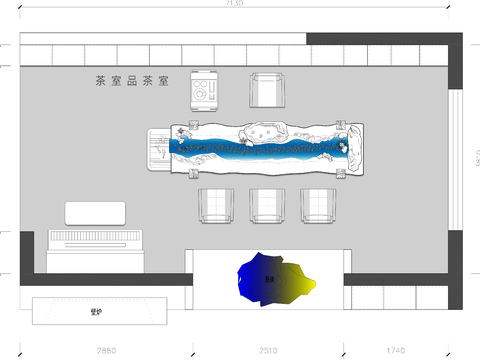  茶室 品茶室CAD平面图 