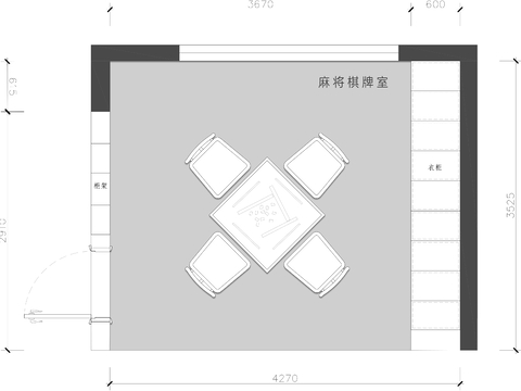  麻將 棋牌室CAD平面圖 