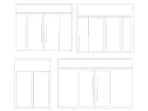  玻璃门窗CAD平面图 