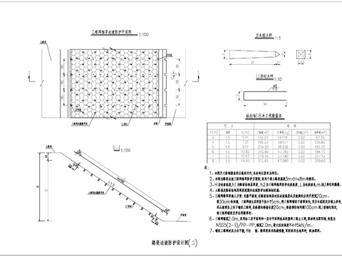  边坡防护cad大样图 