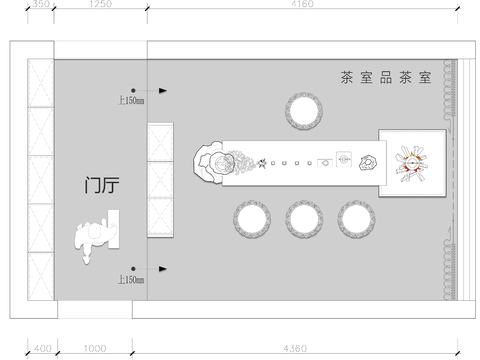  茶室 品茶室CAD平面图 