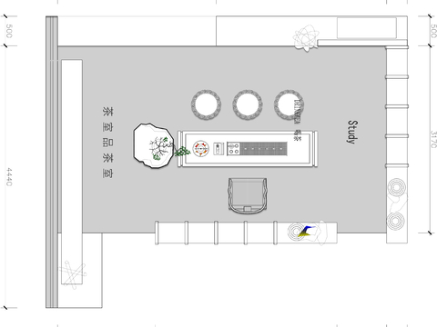  茶室 品茶室CAD平面图 
