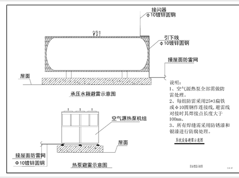 加热泵安装图cad大样图 