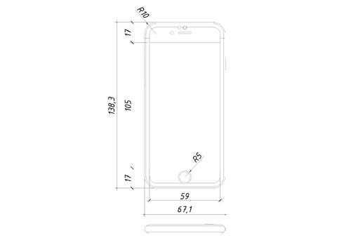  iphone6S尺寸cad图库 