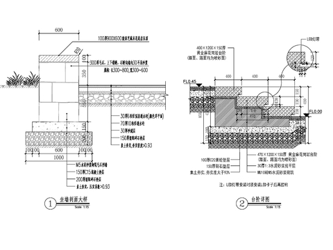  道路铺装cad节点大样图 