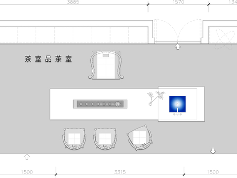  茶室 品茶室CAD平面图 