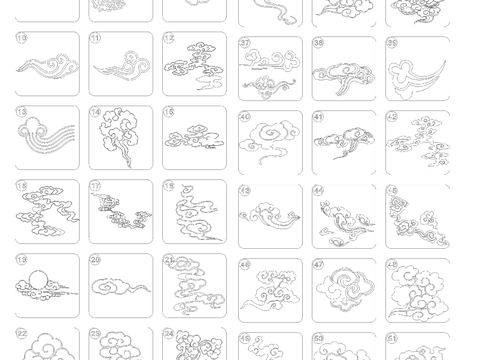  新中式祥云CAD图库 