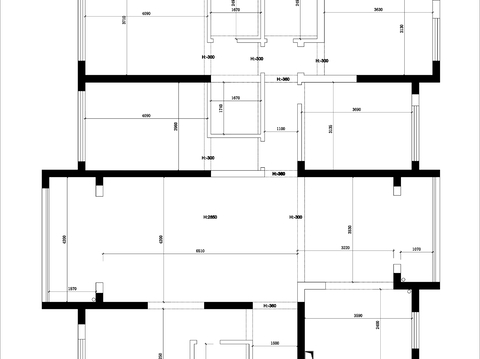  175㎡五房户型CAD平面图 