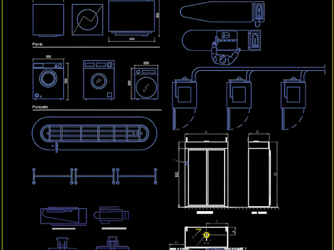  干洗店设备CAD图库 