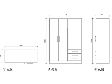  现代衣柜cad立面图 