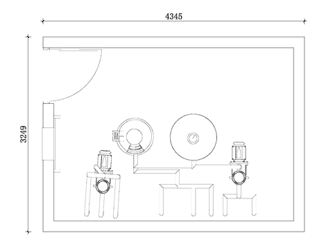  泳池水泵房CAD平面图 
