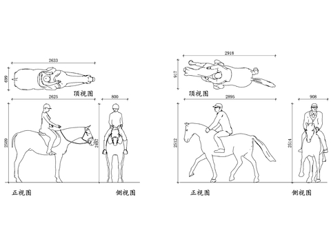  騎馬馬術(shù)cad立面圖 