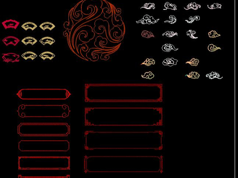  新中式龙纹CAD图库 