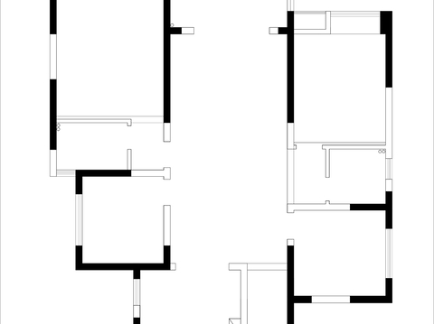  125㎡四房户型CAD平面图 