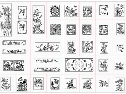  中式雕花木雕精雕CAD图库 