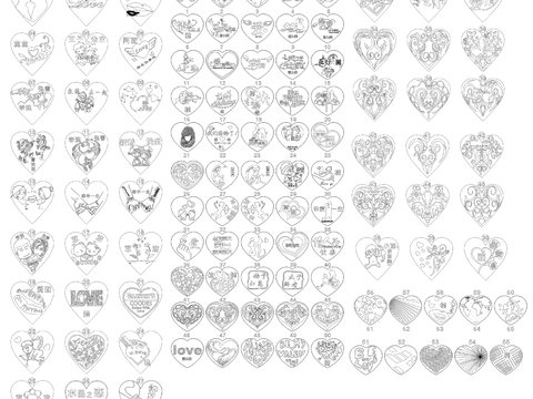  爱情主题元素CAD图库 