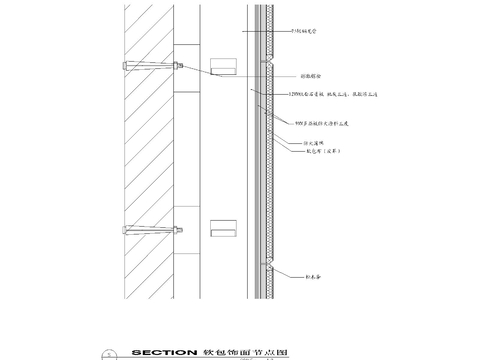  软包壁纸装饰面cad大样图 
