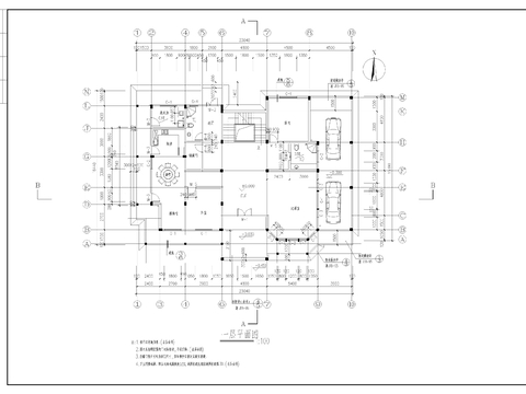 三层别墅建cad平面图 