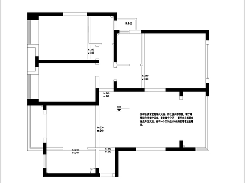  135㎡三房餐厨CAD平面图 