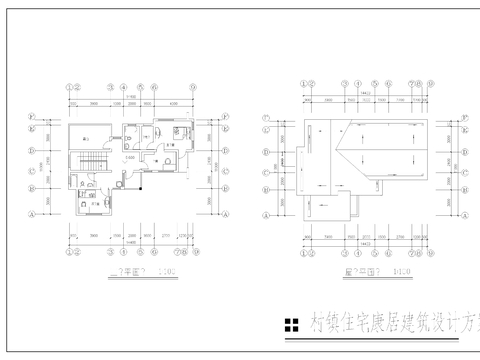  三层别墅cad平面图 