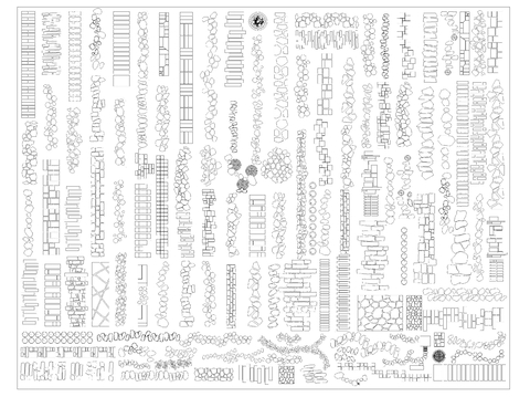  步道汀步小路CAD图库 