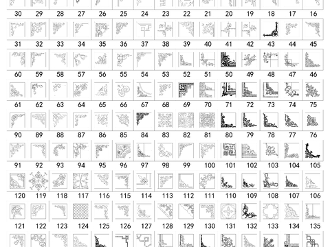  多种角花CAD图库 