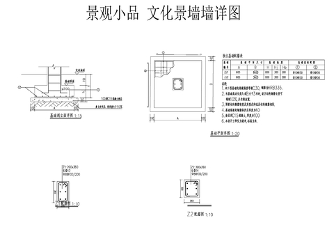  设计院参考图 文化景墙cad大样图 