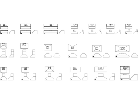  壁式抽油烟机合集cad图库 