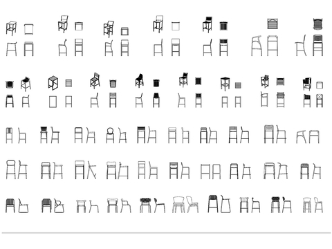  木质酒吧椅cad图库 