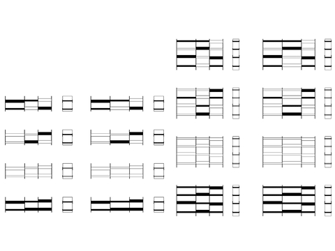  钢质货物架合集cad图库 