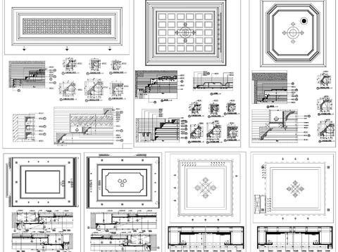  天花吊顶 天花剖面cad图库 