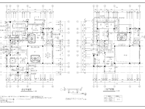  三层别墅cad平面图 