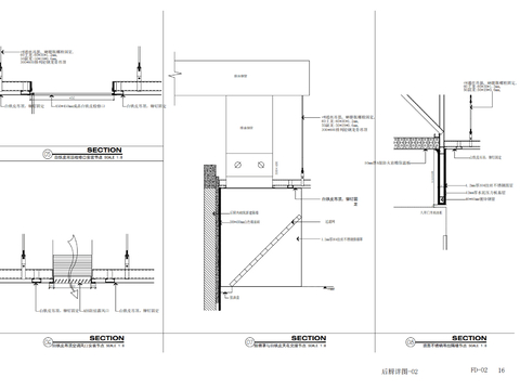  餐饮火锅店后厨顶面通用节点详图cad大样图 