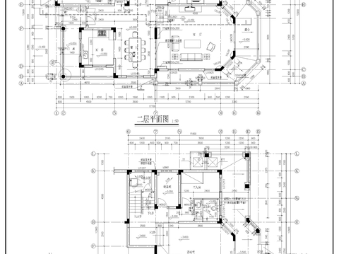 三层别墅cad平面图 
