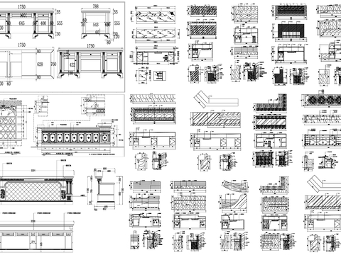  接待台 吧台 前台 总台 服务台cad图库 